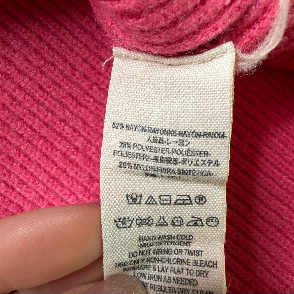 Free People Colorblock Turtleneck Sweater Oversized Pink Brown S - Picture 6 of 6